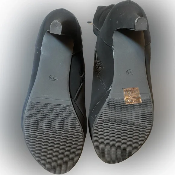 Dream Pairs Sexy Faux Suede Jeweled Ankle High Heel Boots - Picture 3 of 6